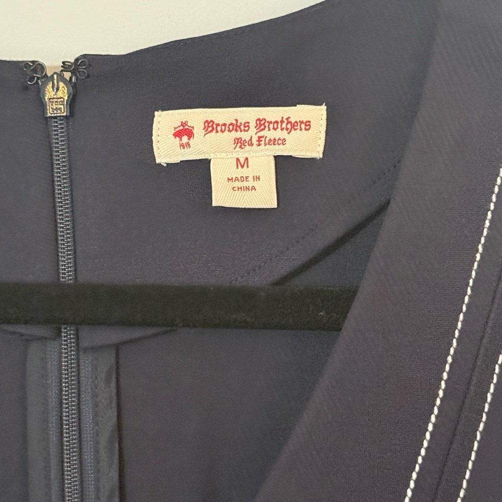 Brooks Brothers Navy Midi Dress with White Stitching - Picture 3 of 5